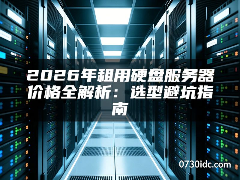 2026年租用硬盘服务器价格全解析：选型避坑指南