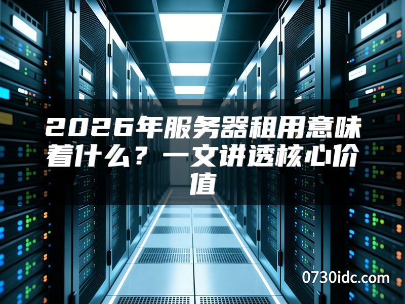 2026年服务器租用意味着什么？一文讲透核心价值